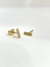 Diamond (CZ) bar post earrings